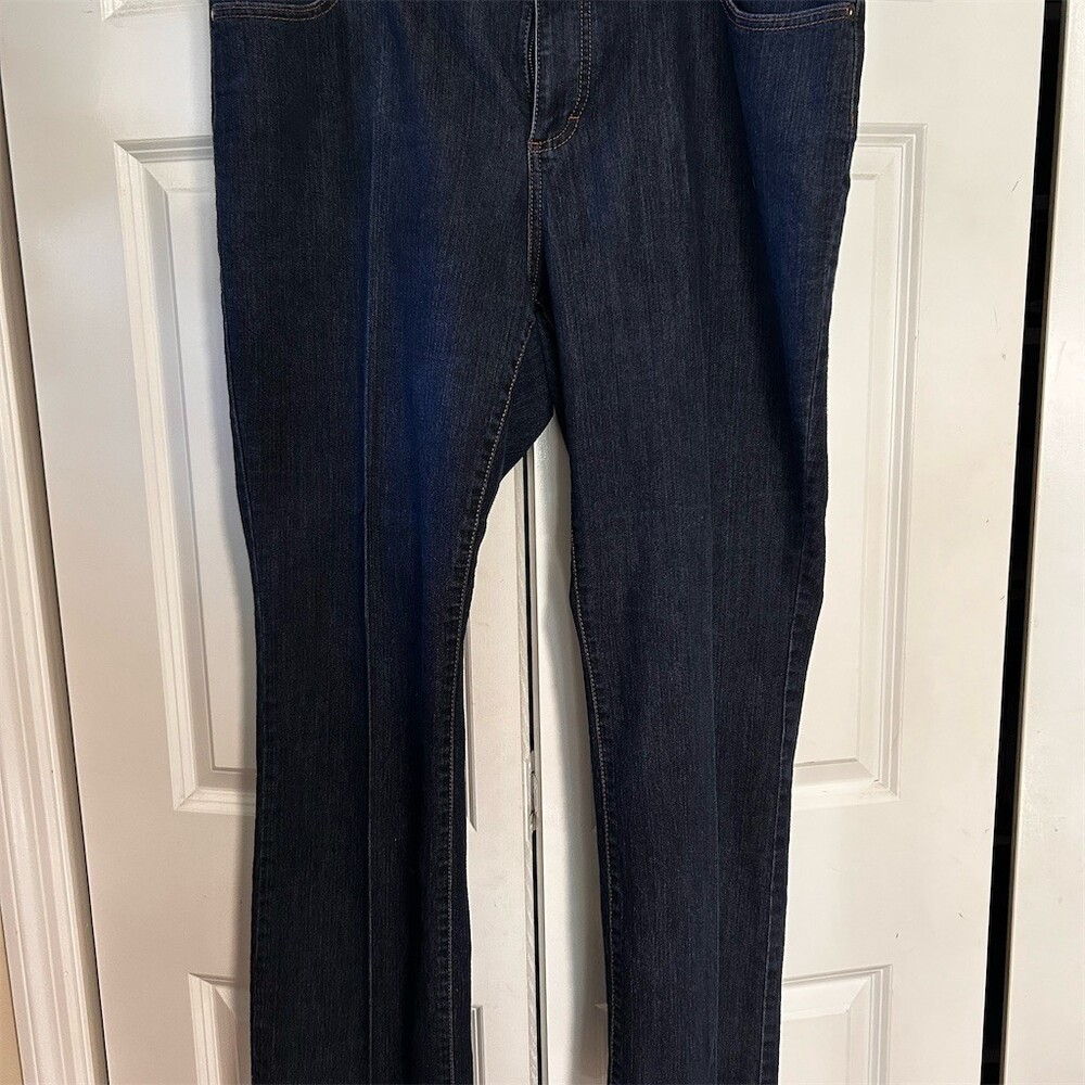 Dana Buchman Jeans Womens 18W Plus Dark Wash Straight Leg Mid Rise Stretch